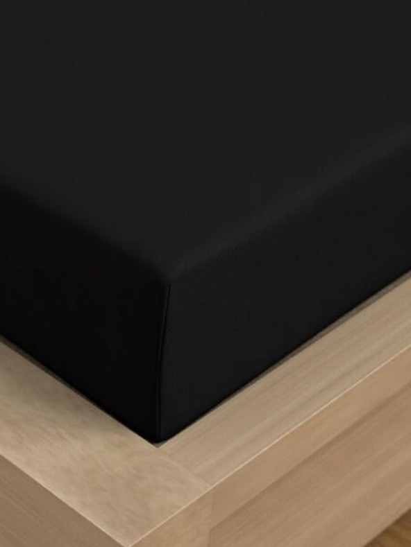 Kvalitex Satenasto rjuho Luxury Collection 220x200cm črno Kvalitex