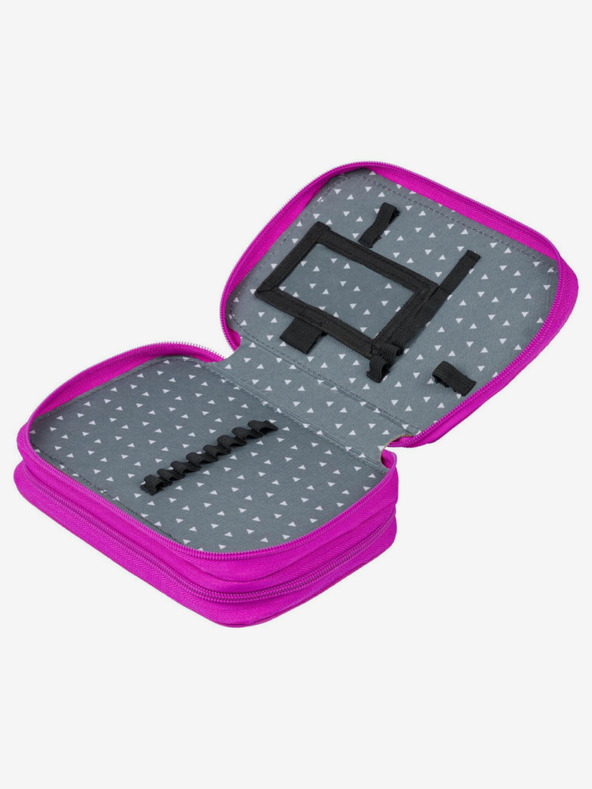 BAAGL  Rožnata šolska torba za svinčnike z dvema nivojema Baagl Unicorn