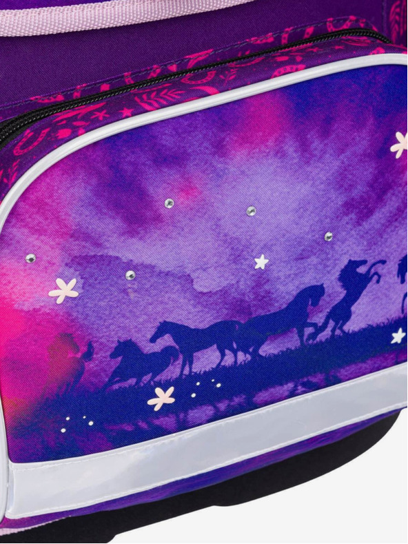 BAAGL  Vijolična šolska torba Ergo Baagl Konj