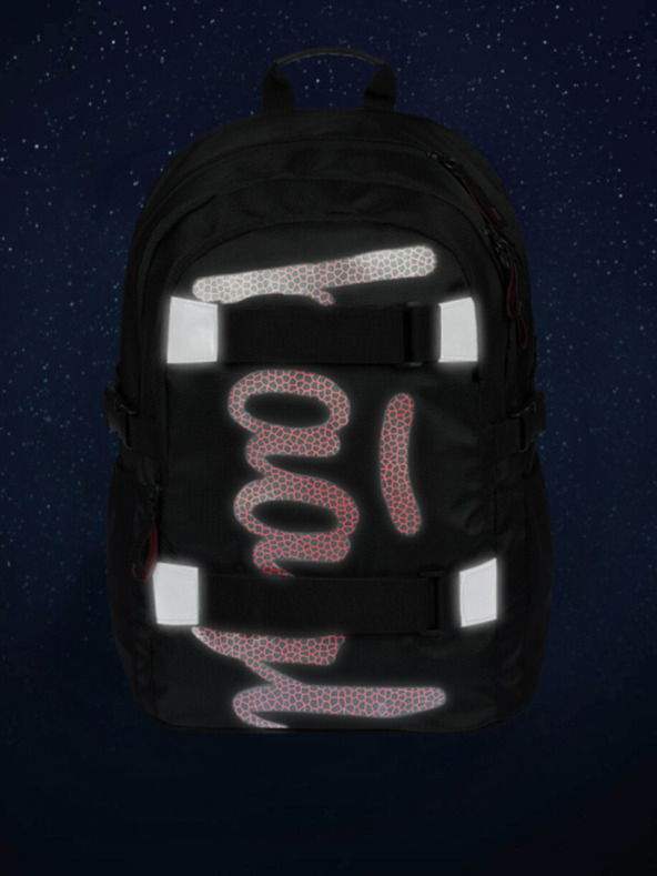 BAAGL  Črn šolski komplet - nahrbtnik, peresnica, torba Baagl Skate Red