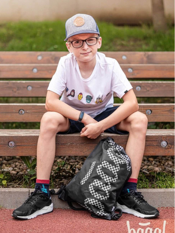 BAAGL  Črna 3 kompleti skate ska: nahrbtnik, peresnica, torba Baagl