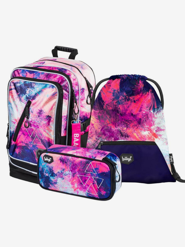 BAAGL  Pink 3 kompleti abstract: nahrbtnik, svinčnik, torba Baagl