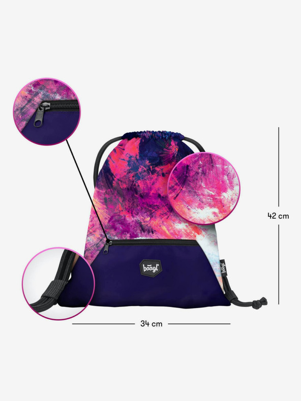BAAGL  Pink 3 kompleti abstract: nahrbtnik, svinčnik, torba Baagl