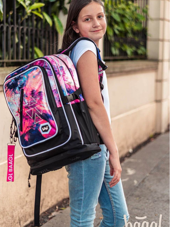 BAAGL  Pink 3 kompleti abstract: nahrbtnik, svinčnik, torba Baagl