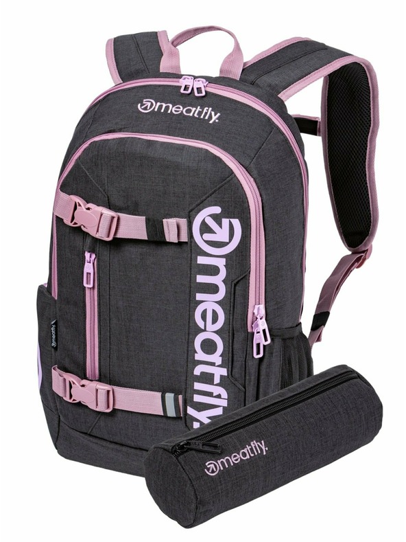 Meatfly Meatfly nahrbtnik Basejumper Pink / Charcoal Heather 22 L