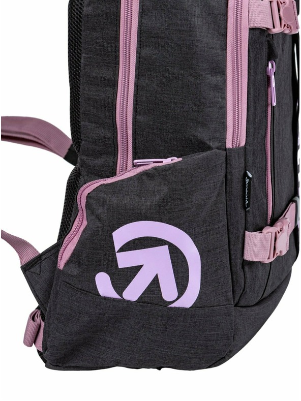 Meatfly Meatfly nahrbtnik Basejumper Pink / Charcoal Heather 22 L