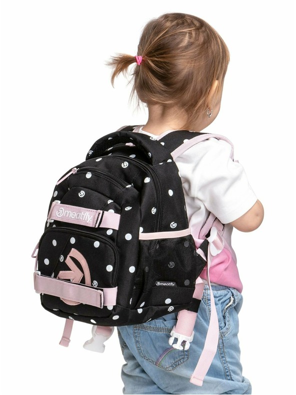 Meatfly Nahrbtnik Meatfly Levi Black Dots 10 L | Črna | Prostornina 10 L