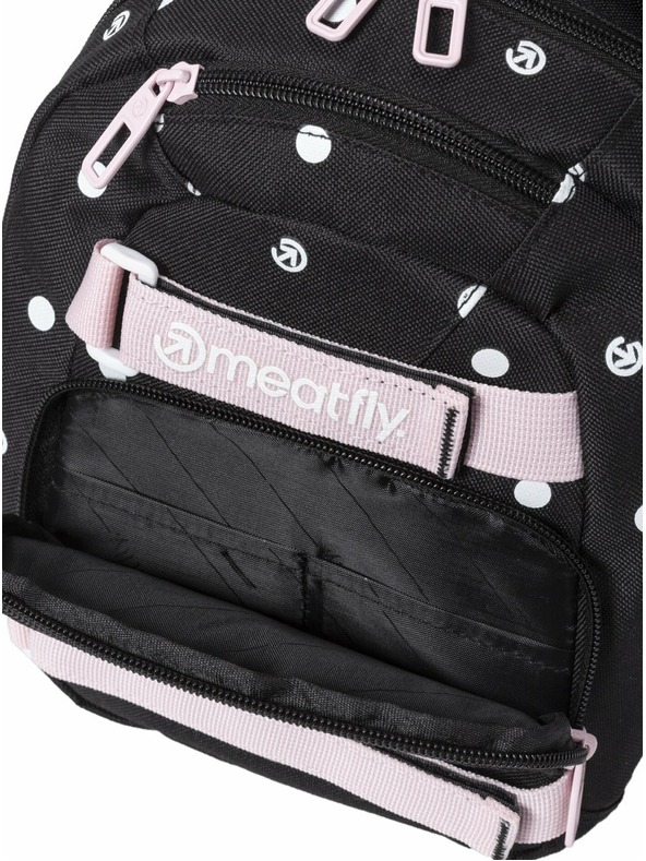 Meatfly Nahrbtnik Meatfly Levi Black Dots 10 L | Črna | Prostornina 10 L
