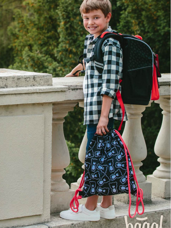 BAAGL  Črna šolska torbica zippy teribear Baagl