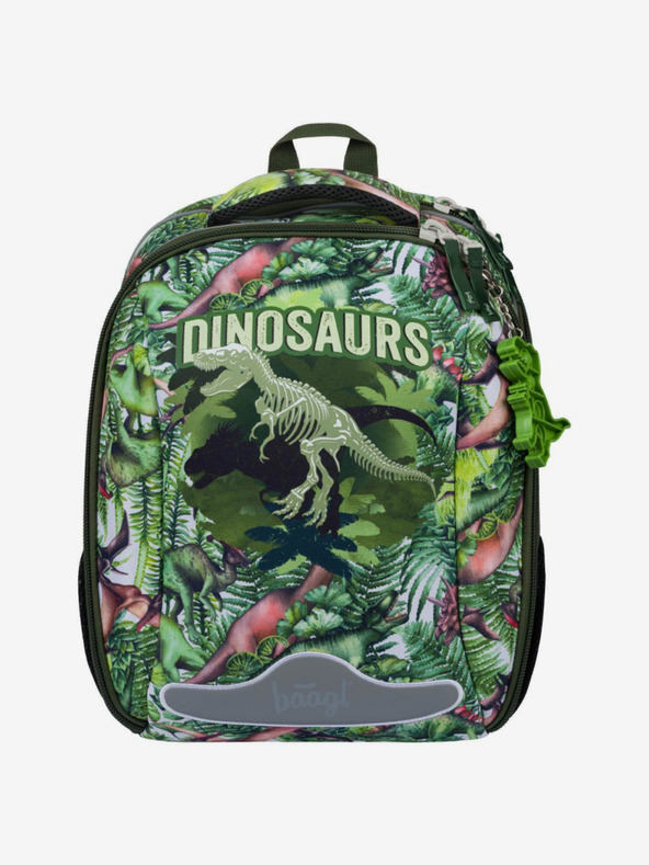 BAAGL  Zelena šolska torba police dinozavri Baagl