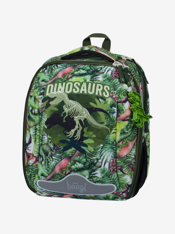 BAAGL  Zelena šolska torba police dinozavri Baagl