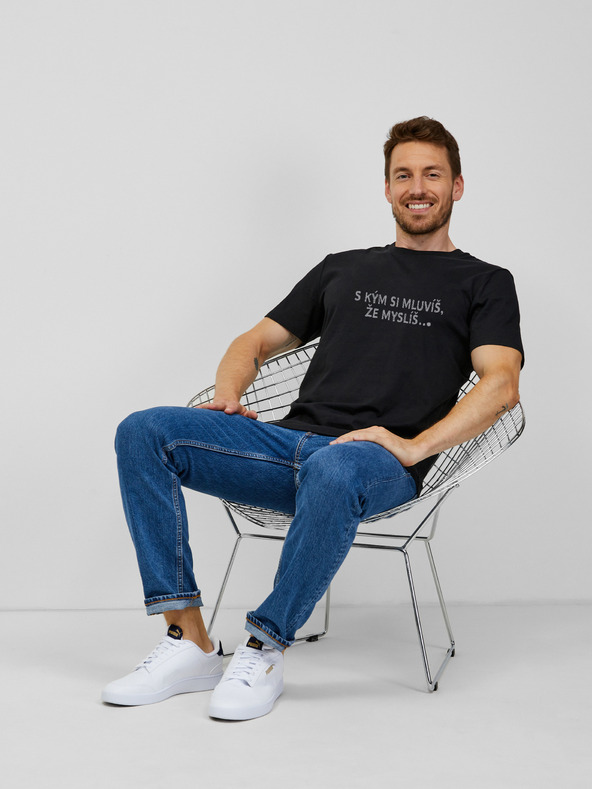 ZOOT.Original Črna moška majica ZOOT.Original S kým si mluvíš, že myslíš