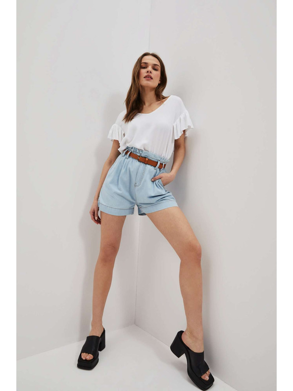 Moodo Svetlo modre ženske kratke hlače iz džinsa Moodo