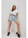 Moodo Svetlo modre ženske kratke hlače iz džinsa Moodo