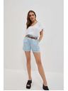 Moodo Svetlo modre ženske kratke hlače iz džinsa Moodo