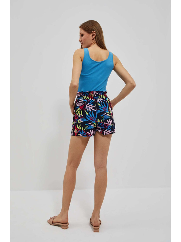 Moodo Temno modre ženske kratke hlače z vzorcem Moodo