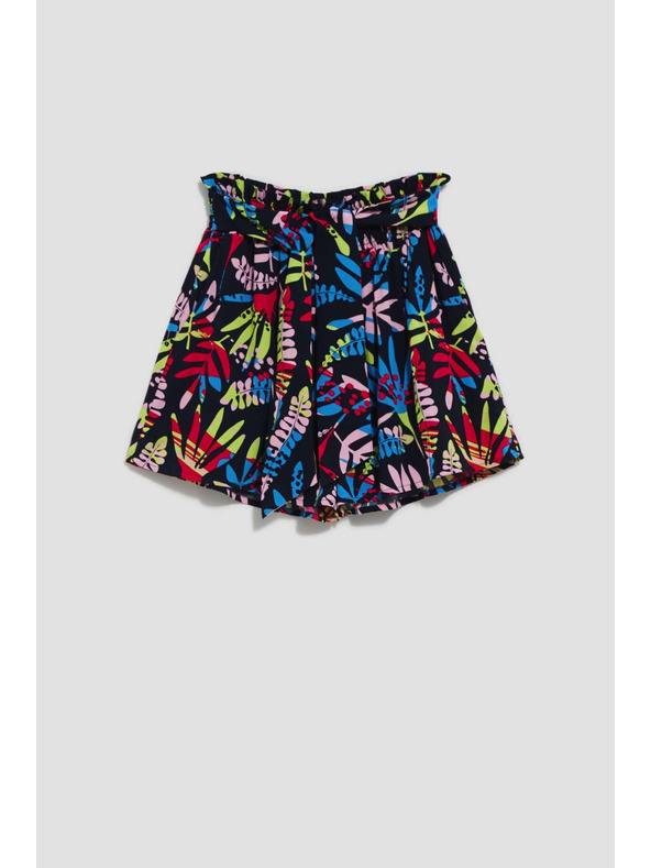 Moodo Temno modre ženske kratke hlače z vzorcem Moodo