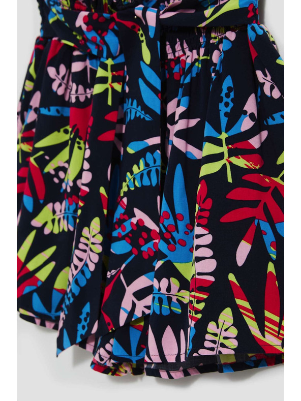 Moodo Temno modre ženske kratke hlače z vzorcem Moodo