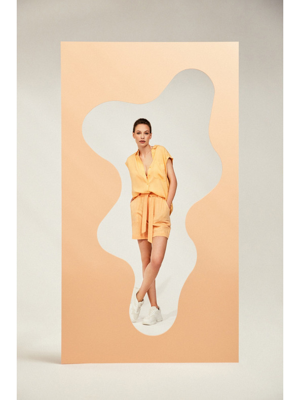 Moodo Oranžne ženske hlače Moodo