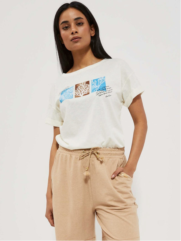 Moodo Bež ženske kratke hlače Moodo