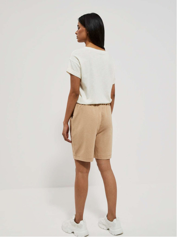 Moodo Bež ženske kratke hlače Moodo
