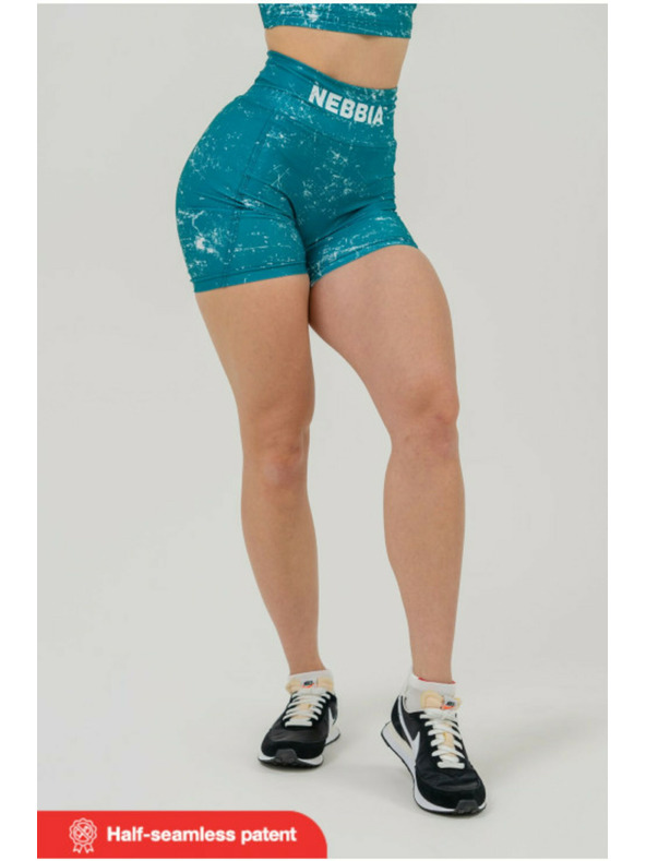 Nebbia Legínové šortky s vysokým pásom 5" HAMMIES 615 XS, zelená