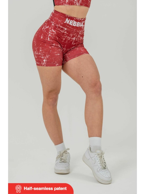Nebbia Legínové šortky s vysokým pásom 5" HAMMIES 615 XS, červená