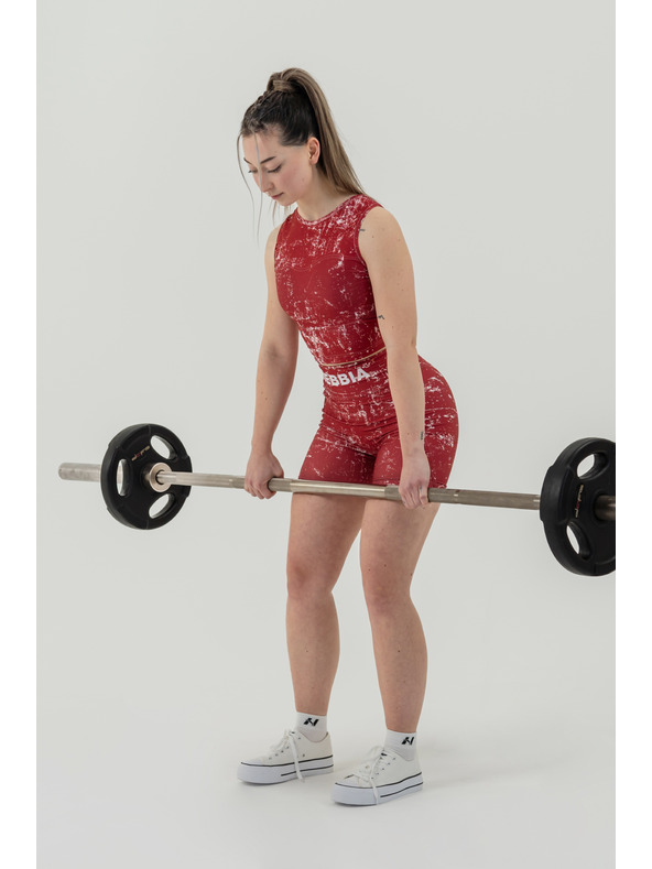 Nebbia Legínové šortky s vysokým pásom 5" HAMMIES 615 XS, červená