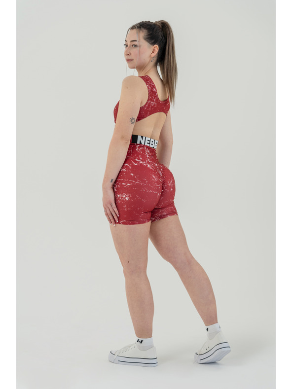 Nebbia Legínové šortky s vysokým pásom 5" HAMMIES 615 XS, červená