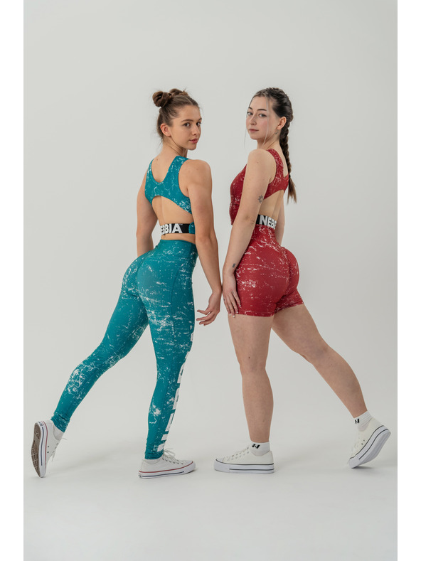 Nebbia Legínové šortky s vysokým pásom 5" HAMMIES 615 XS, červená