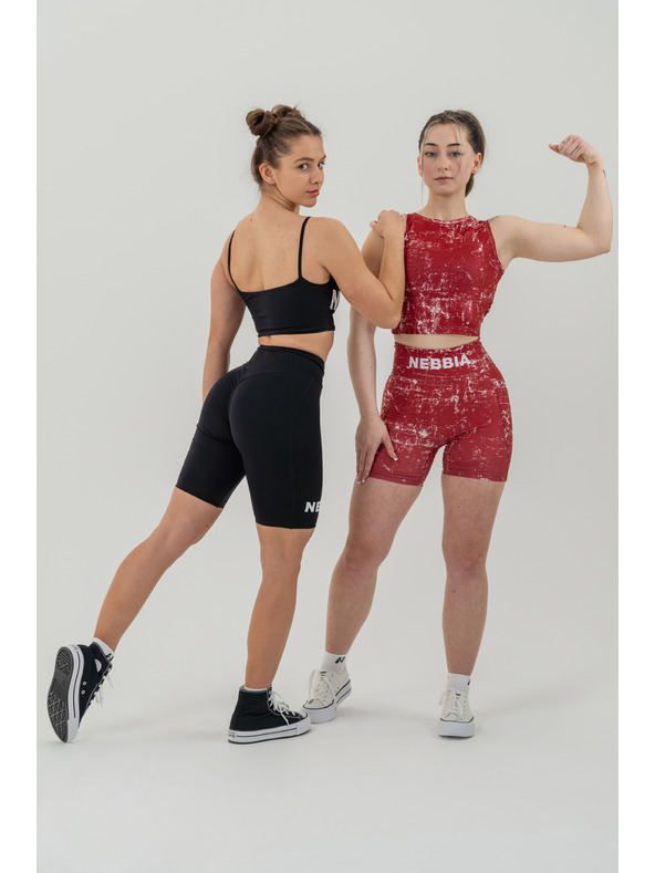 Nebbia Legínové šortky s vysokým pásom 5" HAMMIES 615 XS, červená