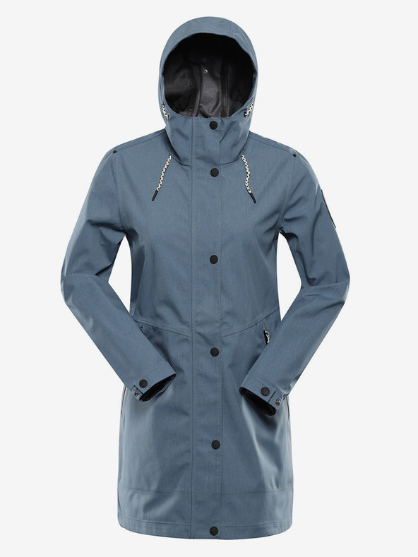 ALPINE PRO Modri ženski vodoodporen plašč z membrano ptx Alpine Pro PERFETA