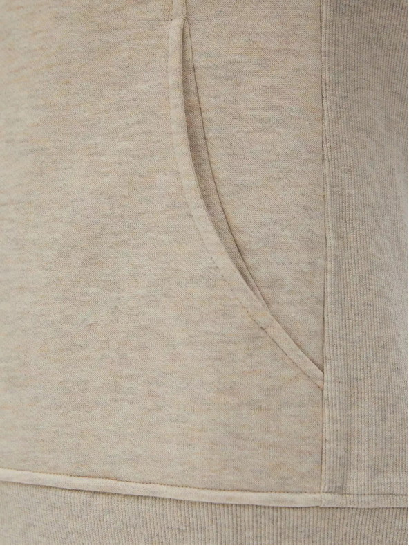 Moodo Bež ženska jopa s kapuco na zadrgo Moodo