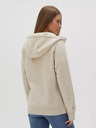Moodo Bež ženska jopa s kapuco na zadrgo Moodo