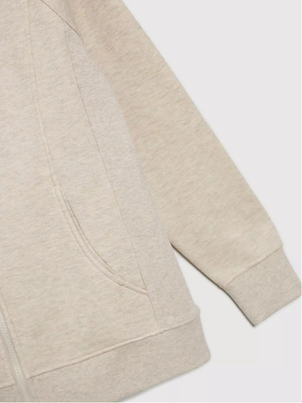 Moodo Bež ženska jopa s kapuco na zadrgo Moodo