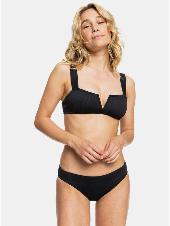 Roxy Črne prugaste dvodelne kopalke Roxy