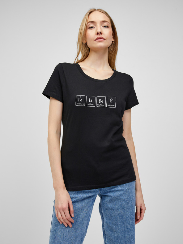 ZOOT.Original Črna ženska majica s potiskom ZOOT.Original Kiss