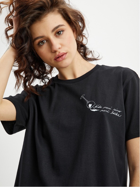 ZOOT.Original Črna ženska majica Zoot Original Where There Is No Wine