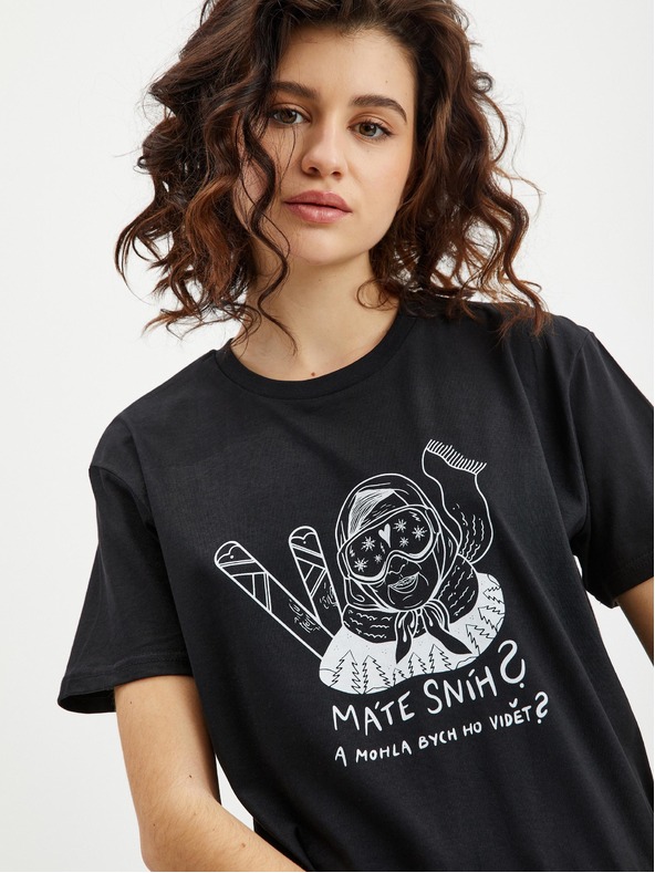 ZOOT.Original Črna ženska majica Zoot Original Do You Have Snow