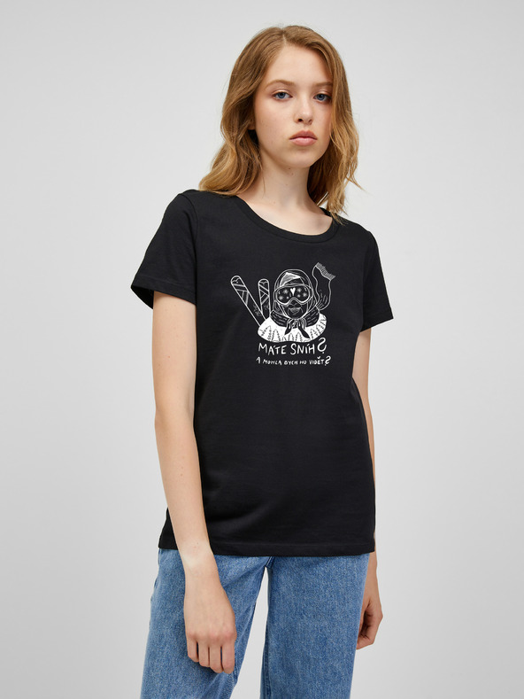 ZOOT.Original Črna ženska majica Zoot Original Do You Have Snow