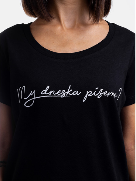 ZOOT.Original Črna ženska majica ZOOT Original T-Shirt Ali danes pišemo?