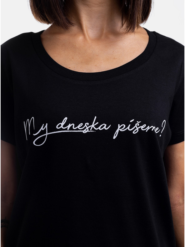 ZOOT.Original Črna ženska majica ZOOT Original T-Shirt Ali danes pišemo?