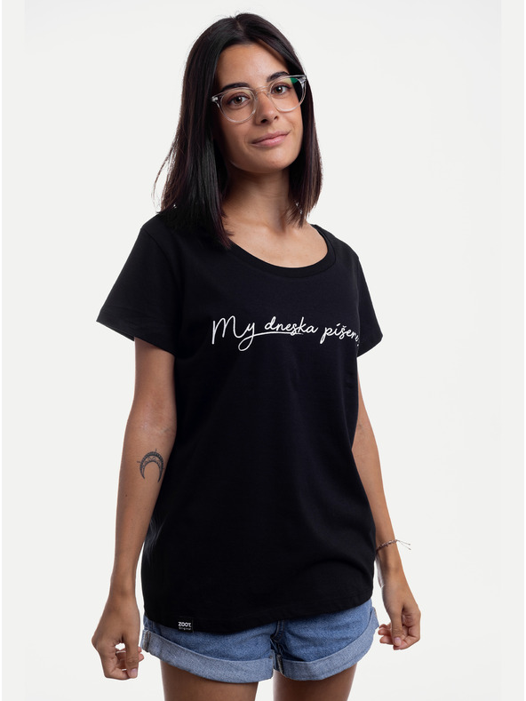 ZOOT.Original Črna ženska majica ZOOT Original T-Shirt Ali danes pišemo?