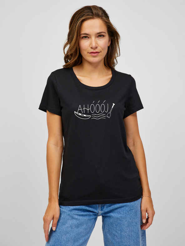 ZOOT.Original Črna ženska majica ZOOT.Original Ahóóój