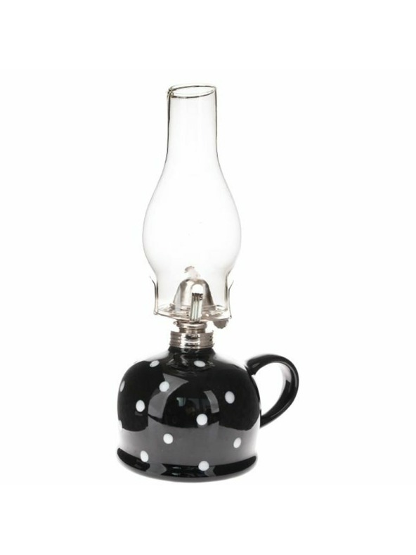 Casa de Engel Keramična svetilka na petrolej, črna s pikami, 0/9