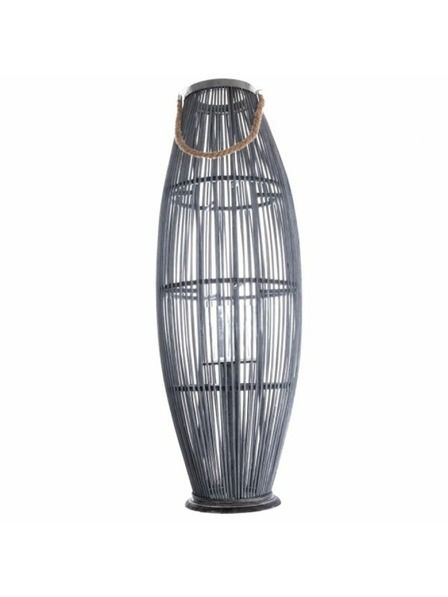 Casa de Engel Svetilka iz bambusa s steklom, siva, 0/2