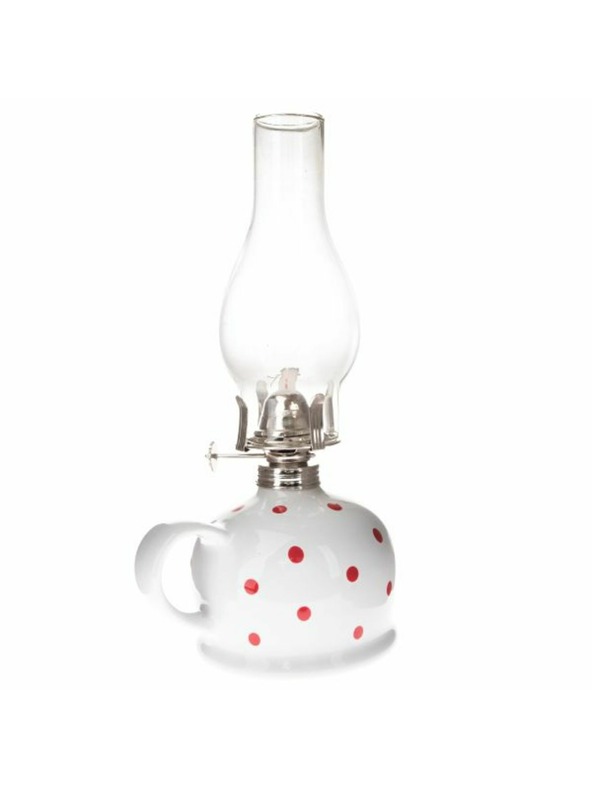 Casa de Engel keramična svetilka na petrolej, bela z rdečimi pikami, 0/9