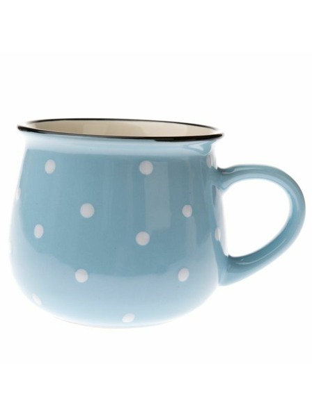 Casa de Engel Keramična skodelica - svetlo modra s pikami, 770ml, 6/24