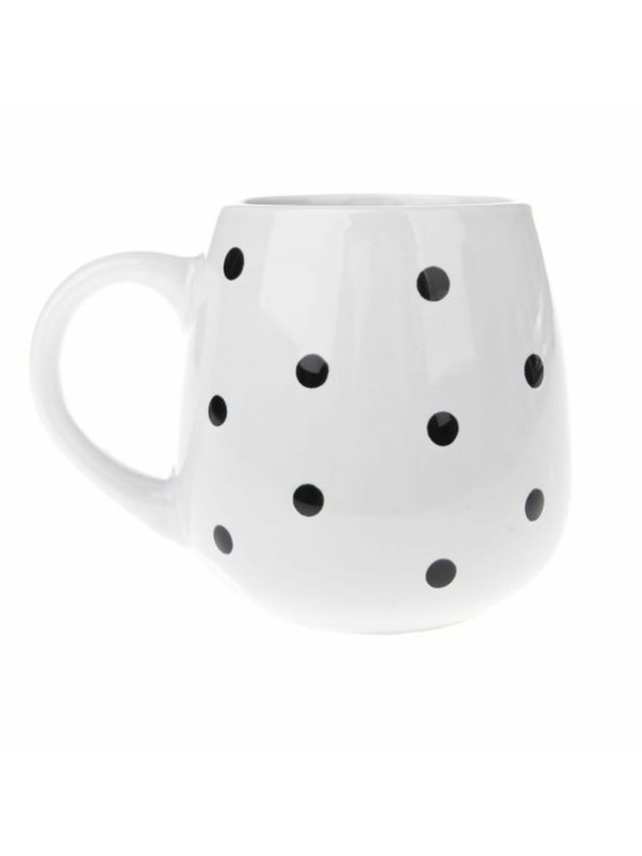 Casa de Engel Keramična skodelica, bela s črnimi pikami, 520ml, 12/36