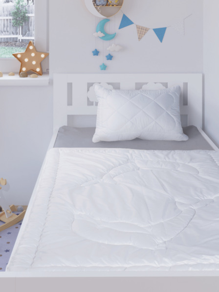 Kvalitex Poletna otroška odeja in vzglavnik za otroško posteljico bela Kvalitex